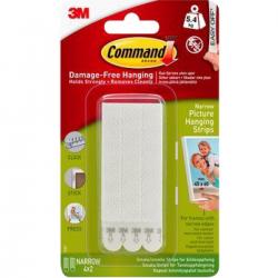 3M Command Hanging Strips White Narrow - Ramme