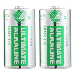 Deltaco Ultimate Alkaline Batteries, Lr14/c Size, 2-pack - Batteri