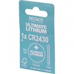 Deltaco Ultimate Lithium Battery, 3v, Cr2430 Button Cell, 1-pack - Batteri